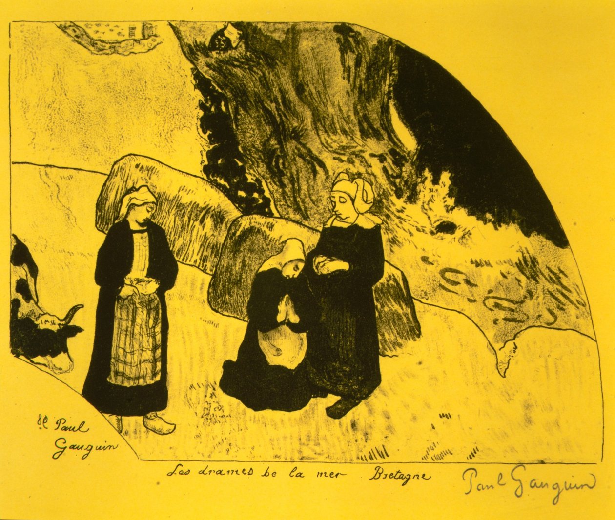 El drama del mar, Bretaña, de la Suite Volpini: Dessins lithographiques, 1889 de Paul Gauguin
