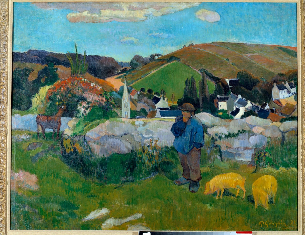 El guardián de cerdos en Bretaña en 1888 de Paul Gauguin
