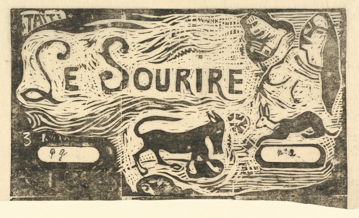 Página de título para Le Sourire, en o después de 1895 de Paul Gauguin