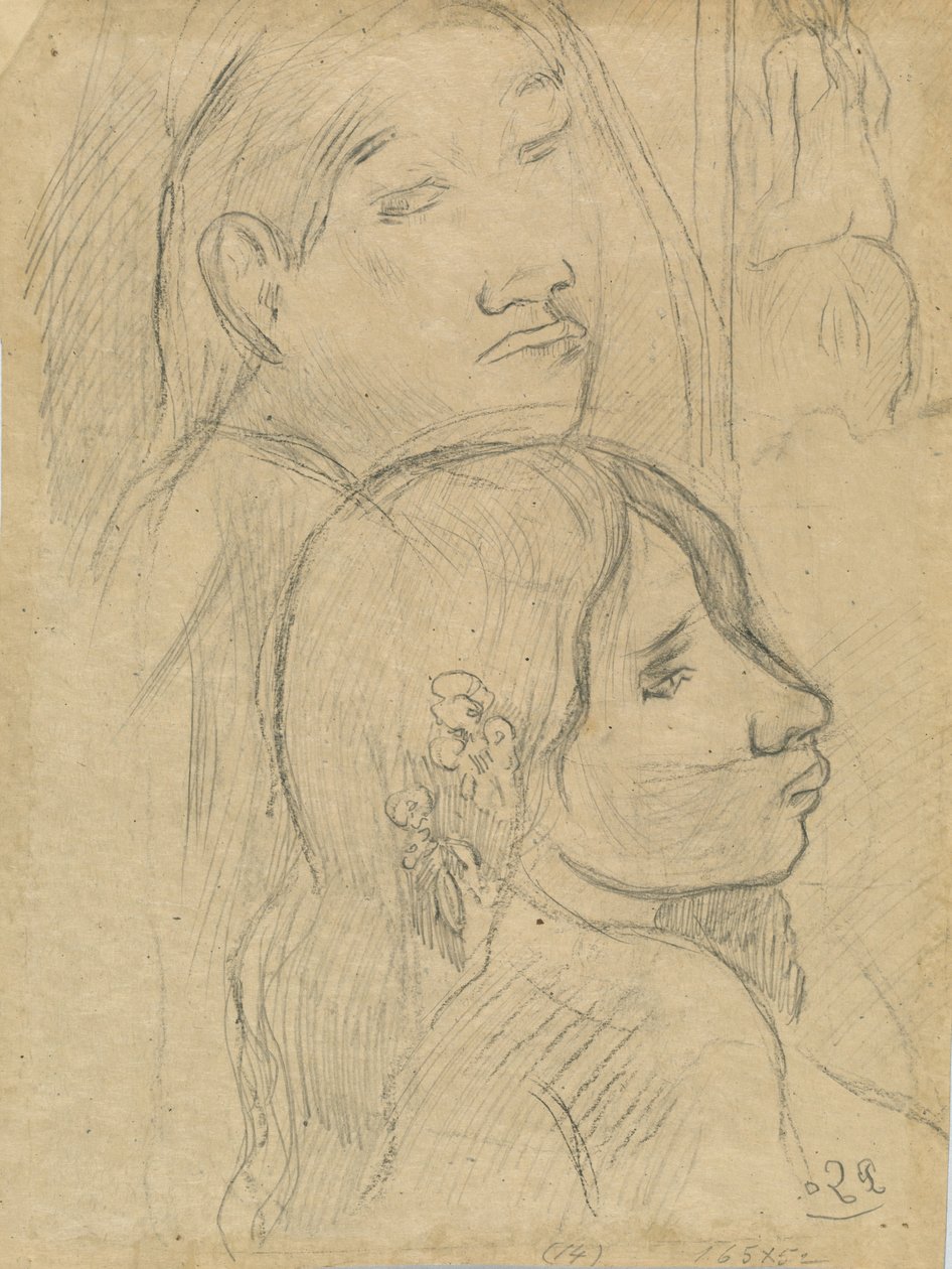 Dos marquesanos [verso] de Paul Gauguin