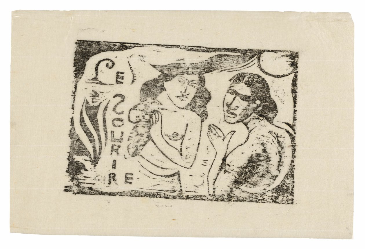 Dos mujeres charlando, cabecera para Le Sourire de Paul Gauguin