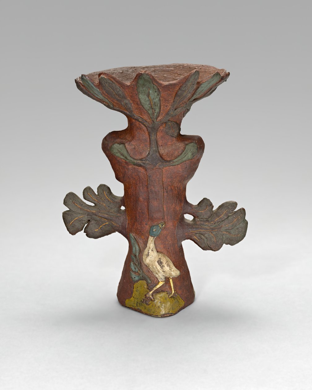 Jarrón en forma de planta tropical con pájaro y deidad, 1887-88 de Paul Gauguin