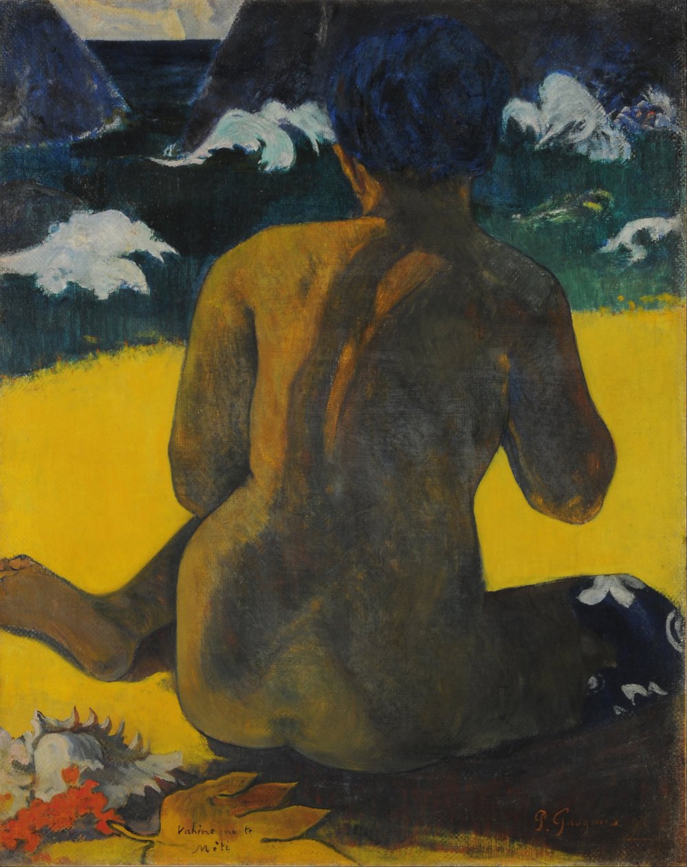 Mujer en la playa de Paul Gauguin