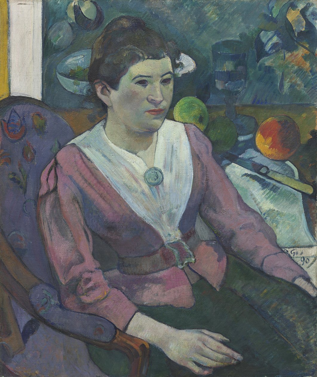 Mujer Frente a una Naturaleza Muerta de Cézanne de Paul Gauguin