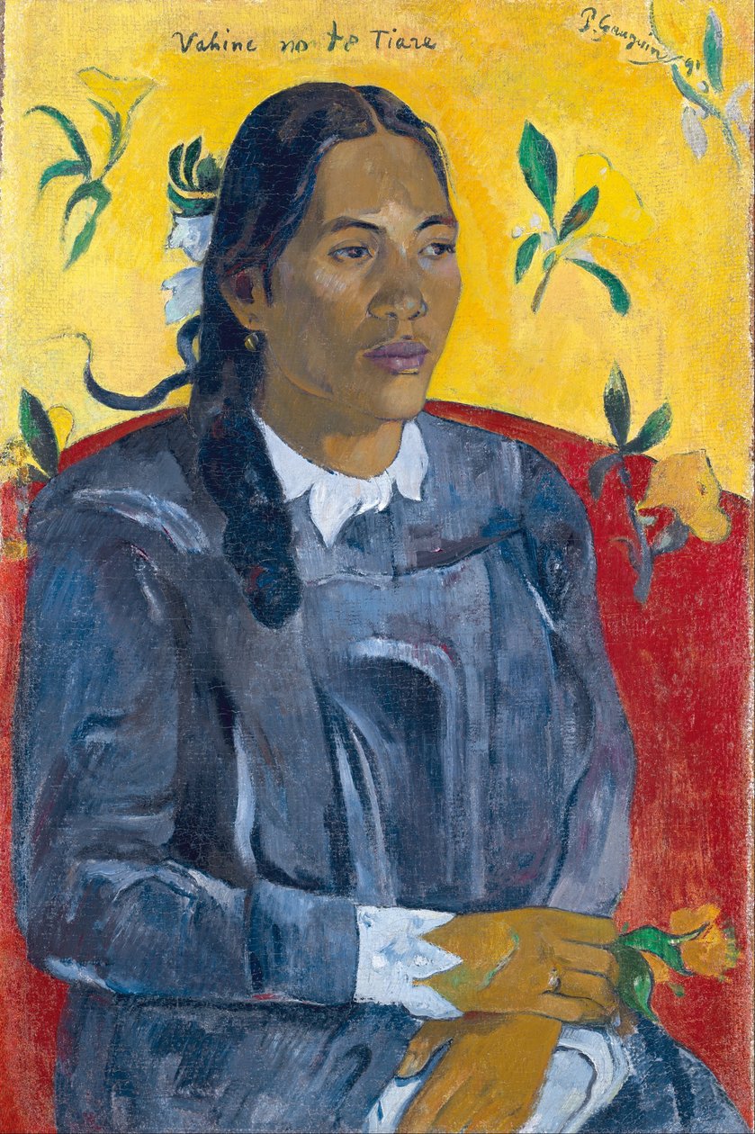Mujer con una flor de Paul Gauguin