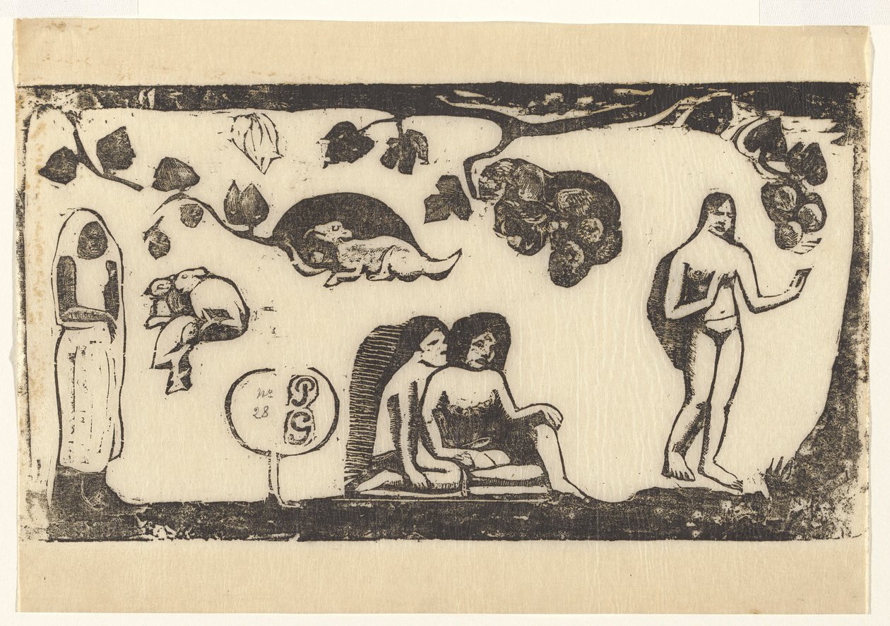 Mujeres, animales y follaje de Paul Gauguin