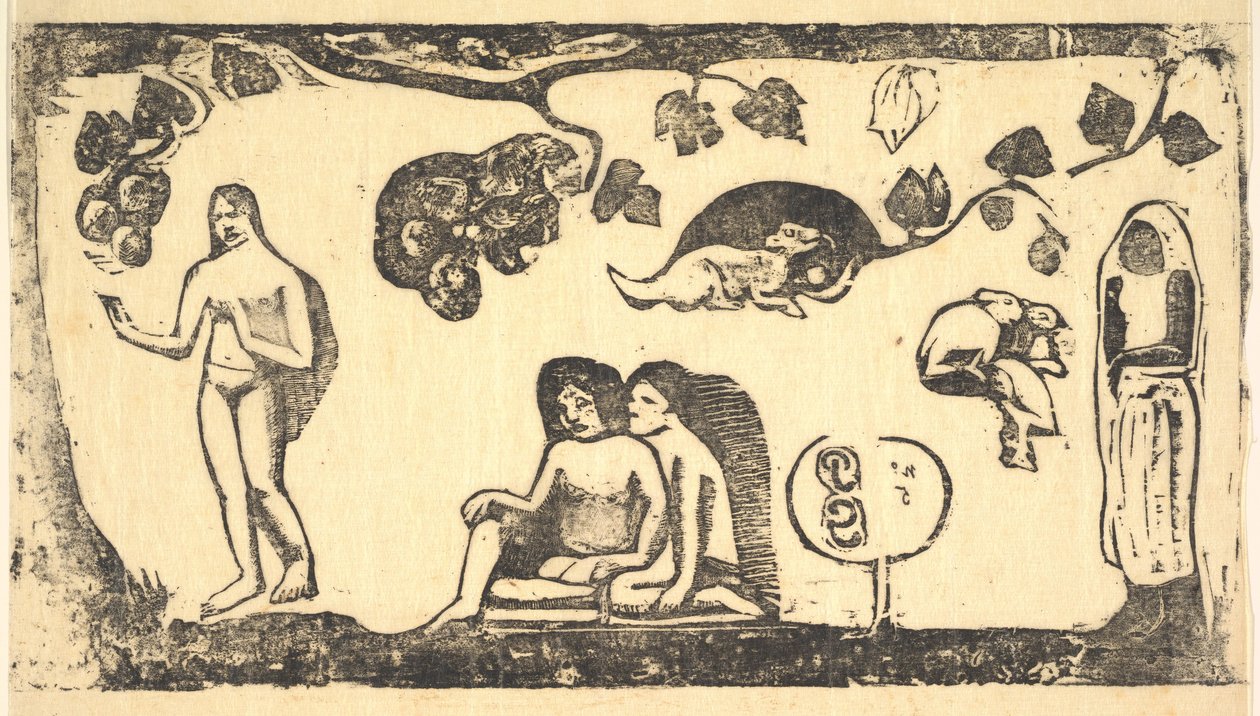 Mujeres, animales y follaje de Paul Gauguin