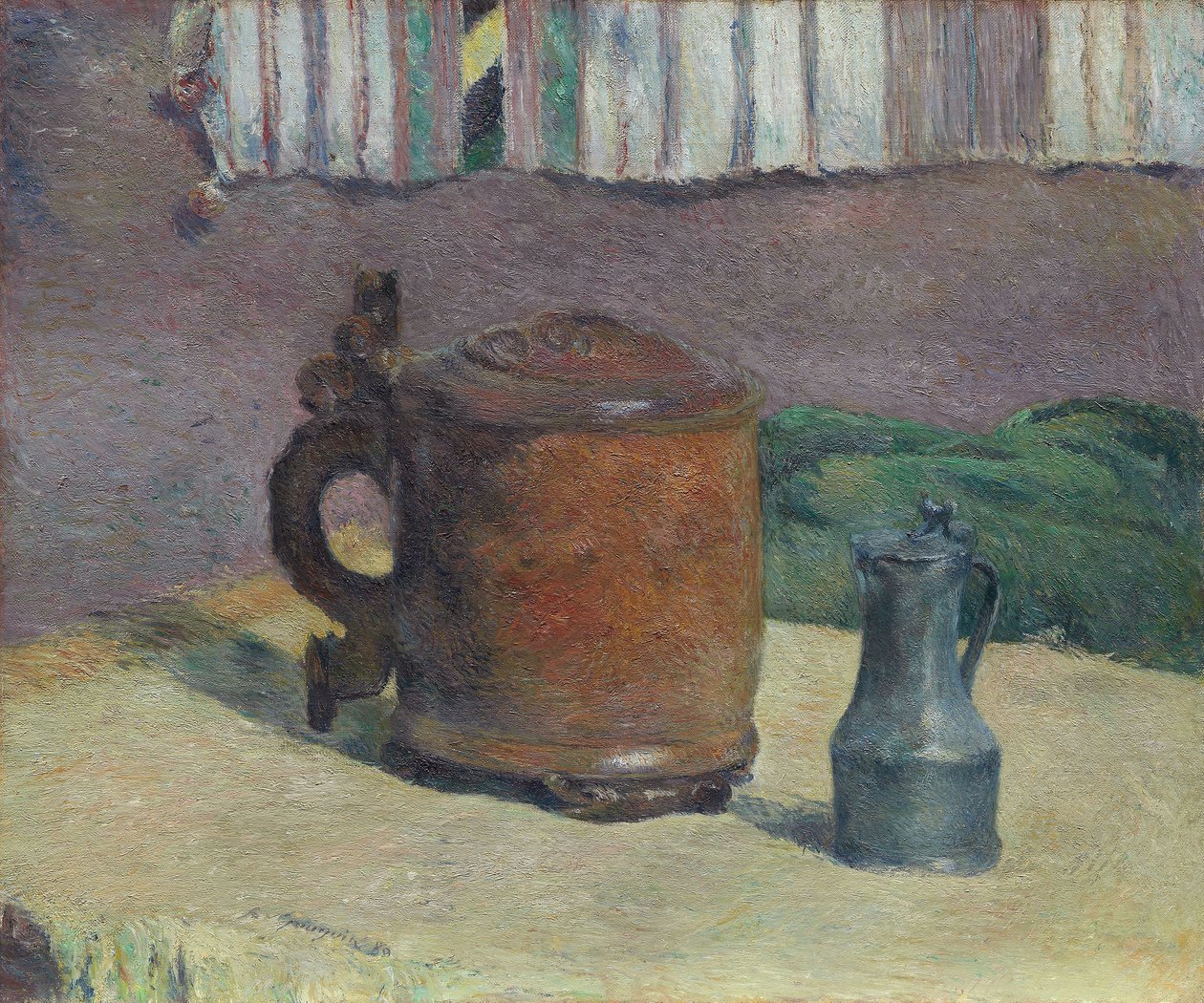 Jarra de madera y jarra de metal de Paul Gauguin