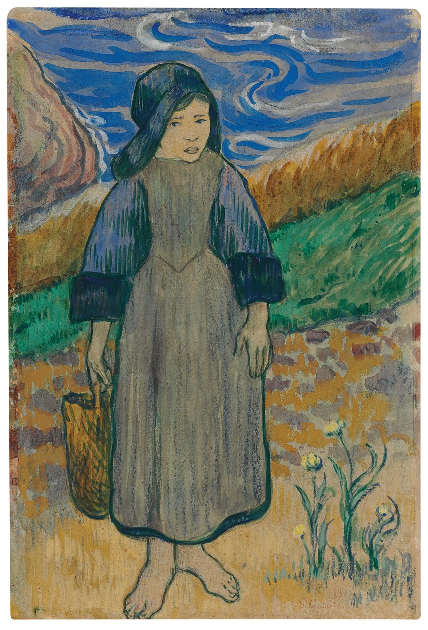 Joven bretona junto al mar, 1889 de Paul Gauguin
