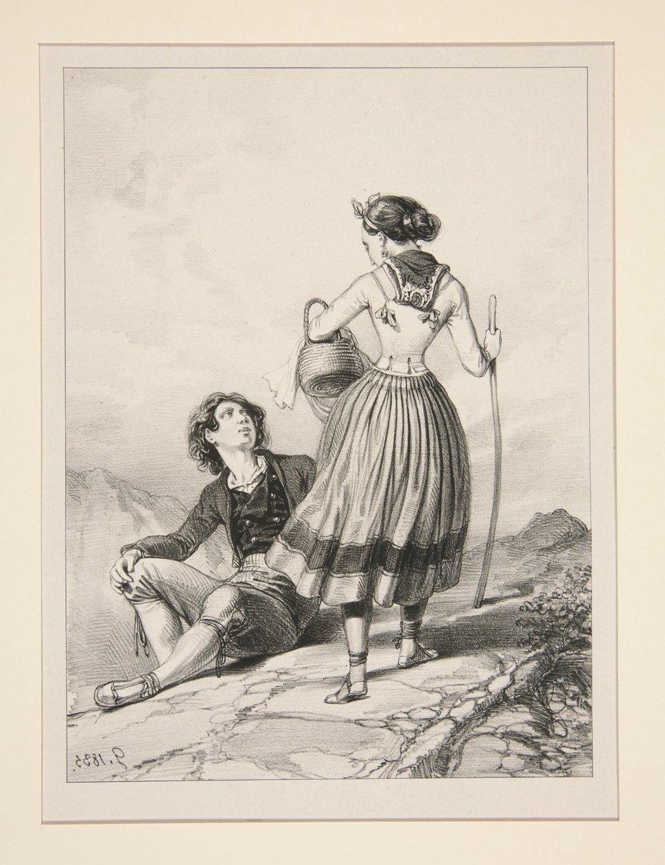 (Encuentro en la montaña.) de Paul Gavarni