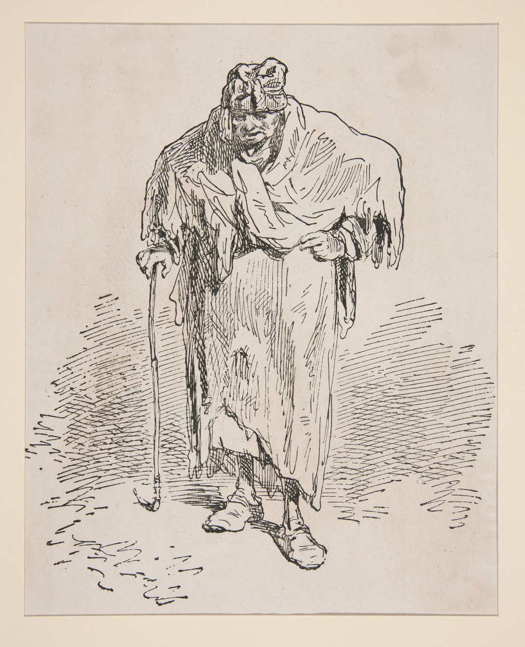 Vieja mendiga de Paul Gavarni