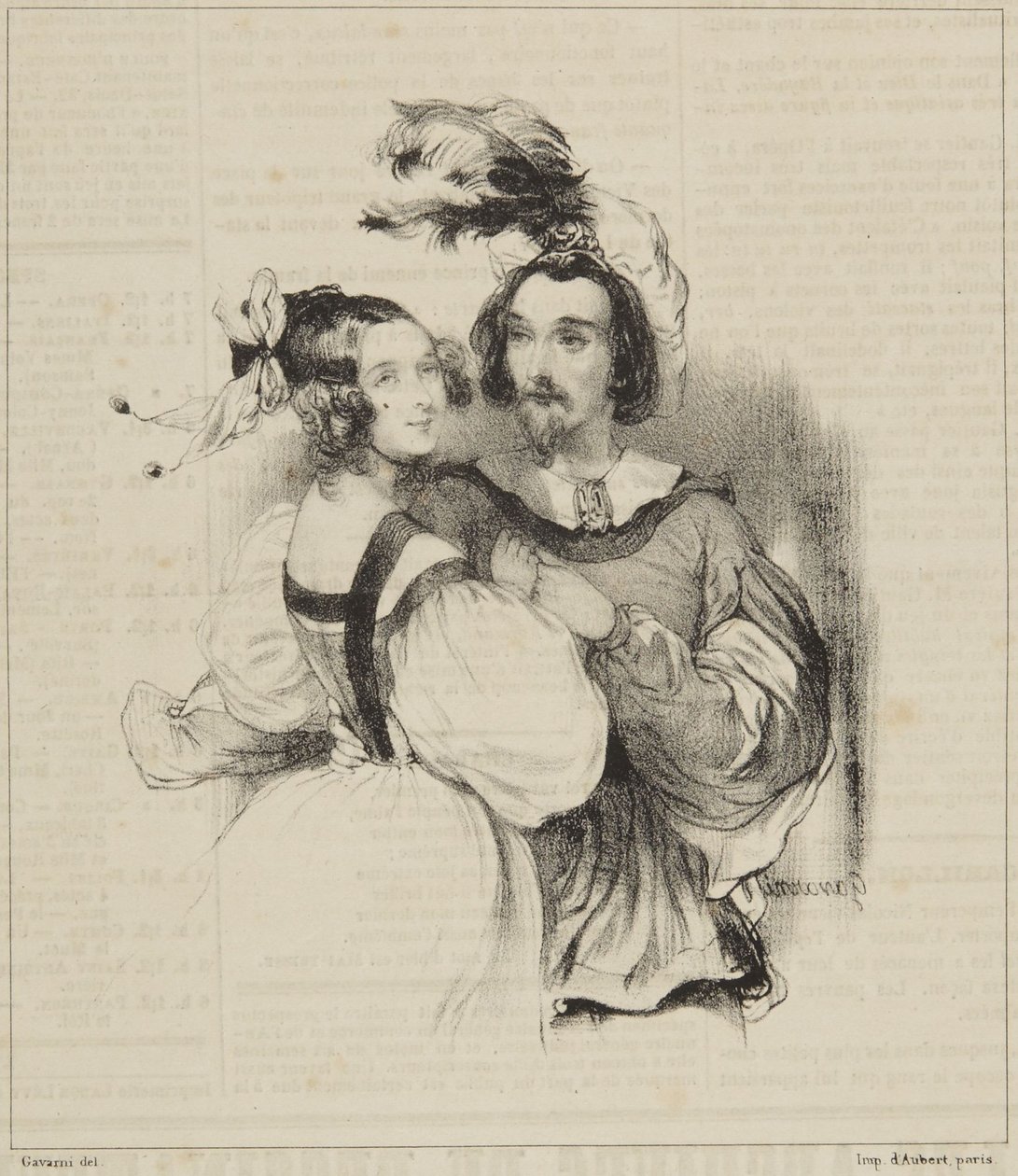 «Baile de disfraces» de la serie «Revue Fashionable» de Le Charivari de Paul Gavarni