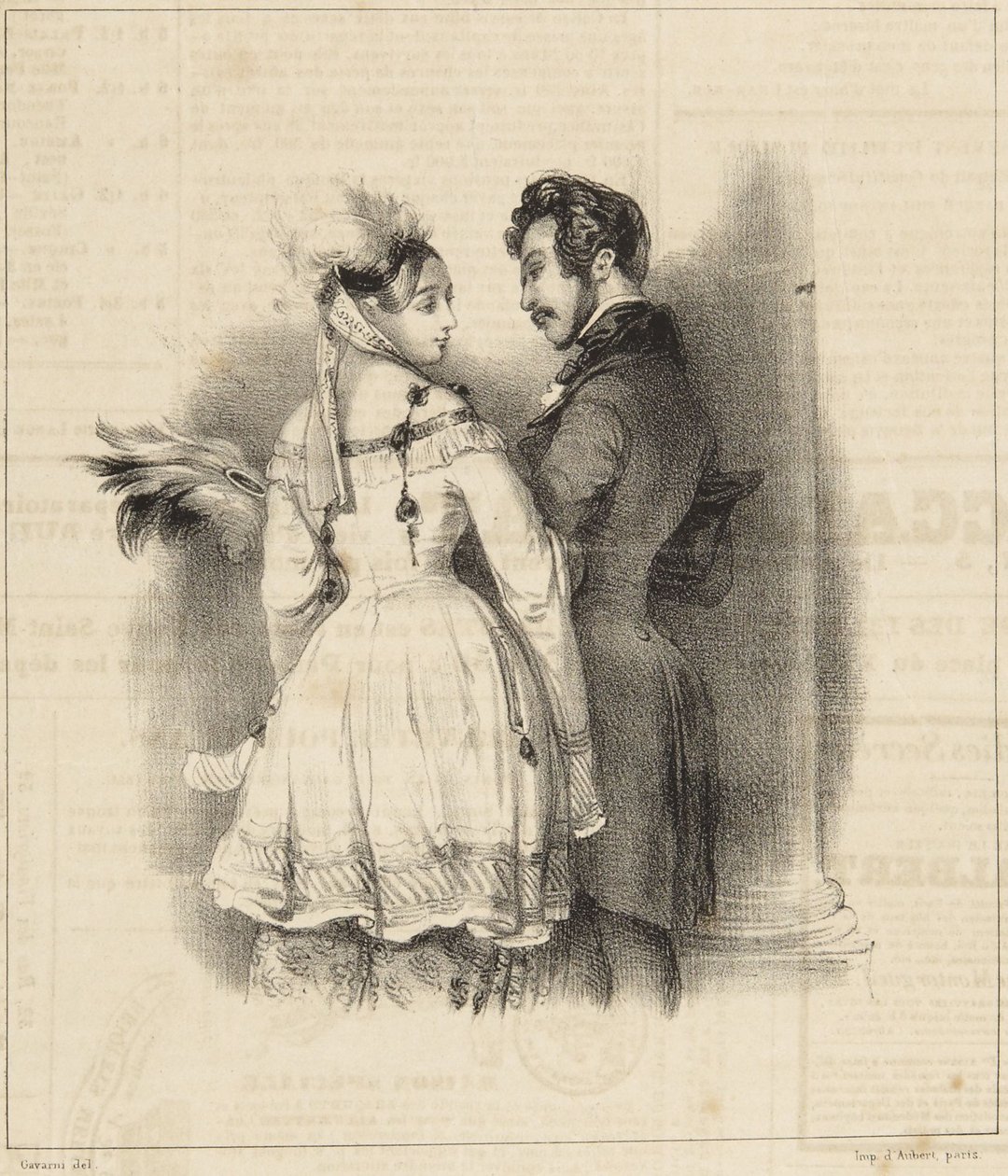 «Baile de la Ópera» de la serie: «Revista de moda» de Paul Gavarni