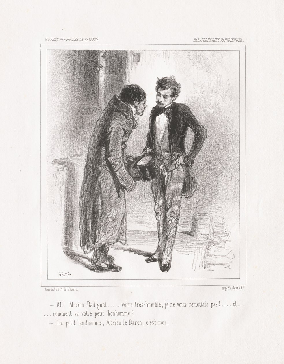 Baliverneries Parisiennes: ¡Ah! Monsieur Radiguet, 1847 de Paul Gavarni