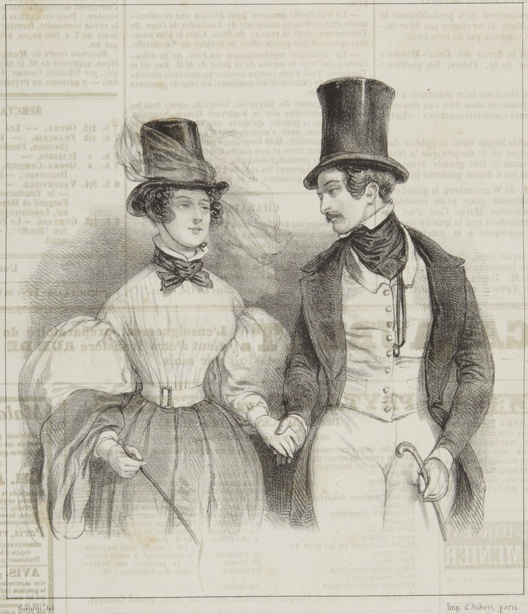 «Trajes de mañana» de la serie «Revue Fashionable» de Paul Gavarni