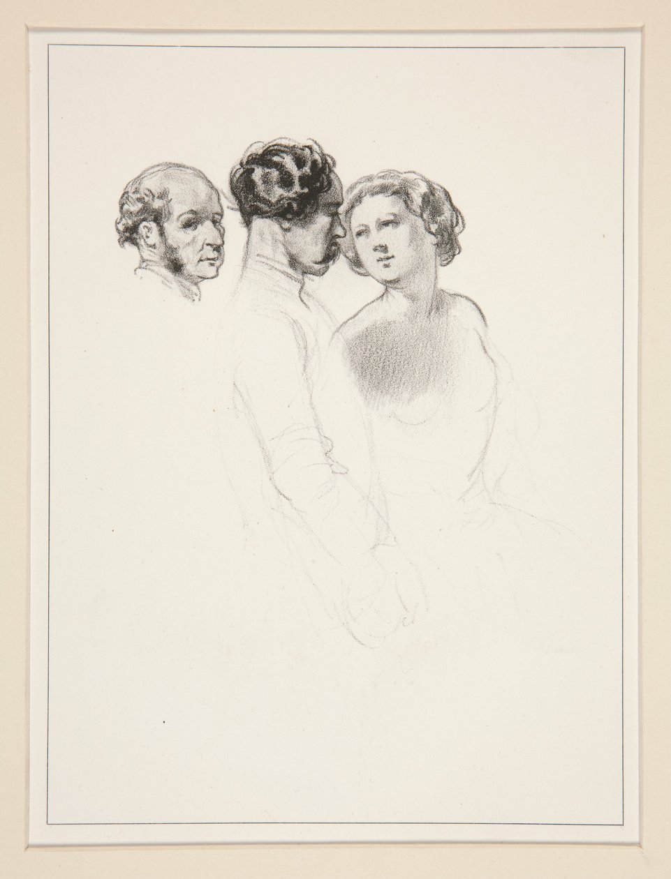 Estudio de figuras; Grupo de tres figuras de Paul Gavarni