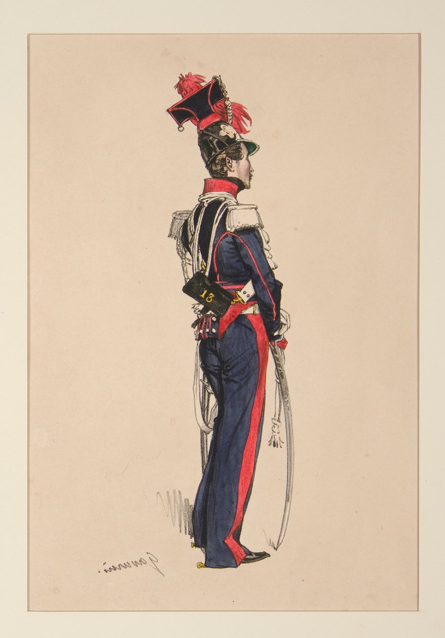 GUARDIA NACIONAL un cheval. de Paul Gavarni