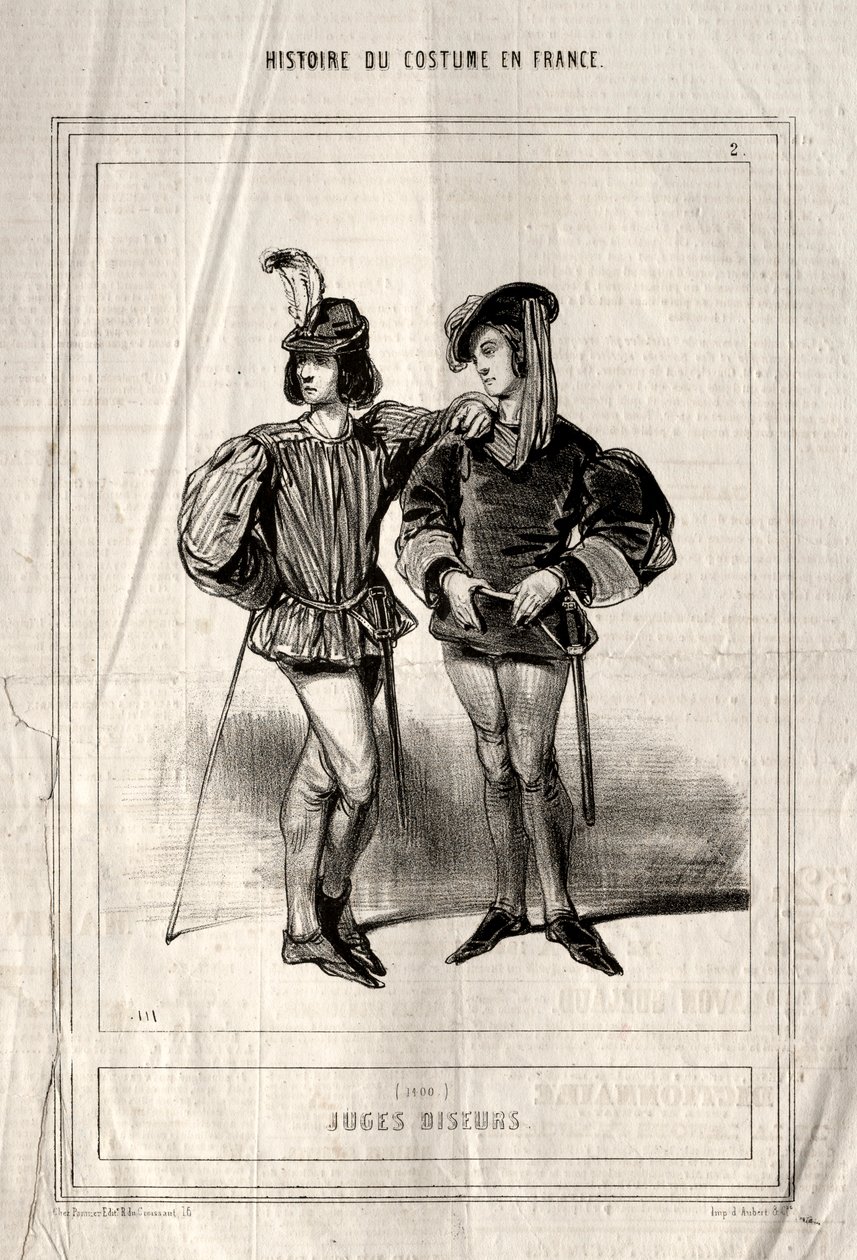 Historia del Traje en Francia: Jueces, 1843 de Paul Gavarni