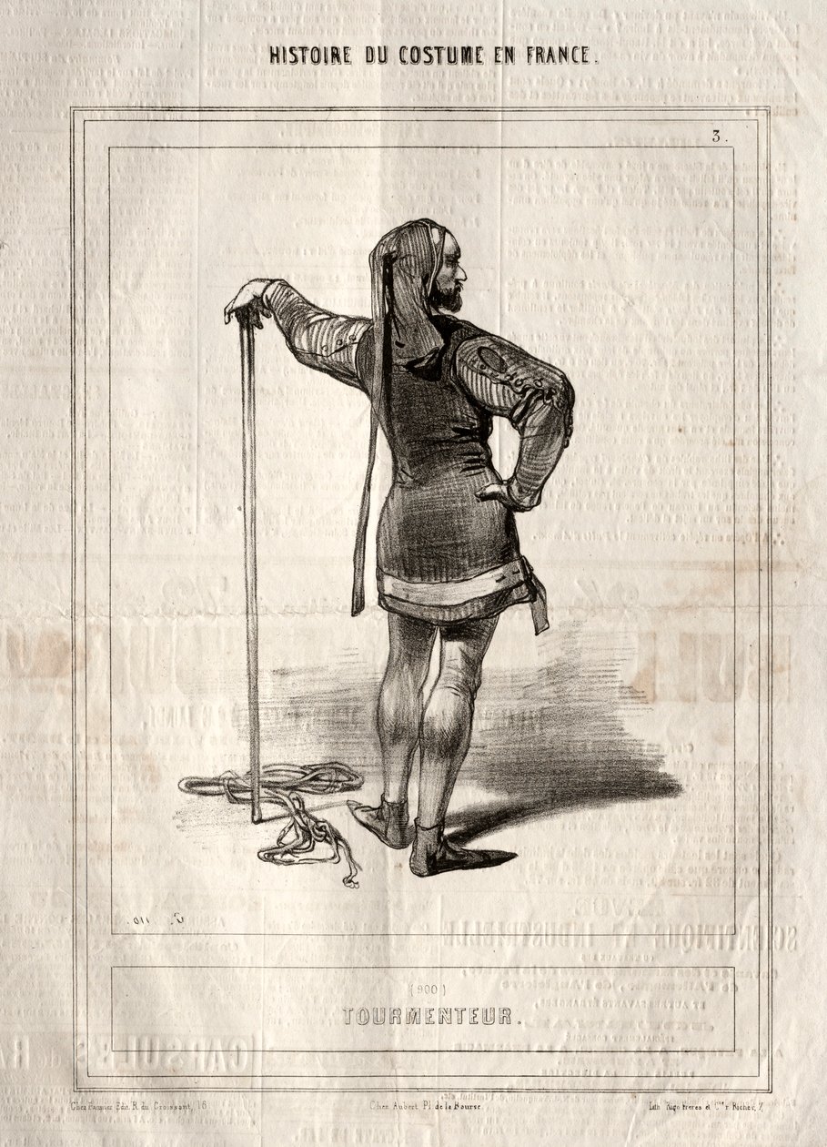 Historia del Traje en Francia: Tourmenteur, 1843 de Paul Gavarni