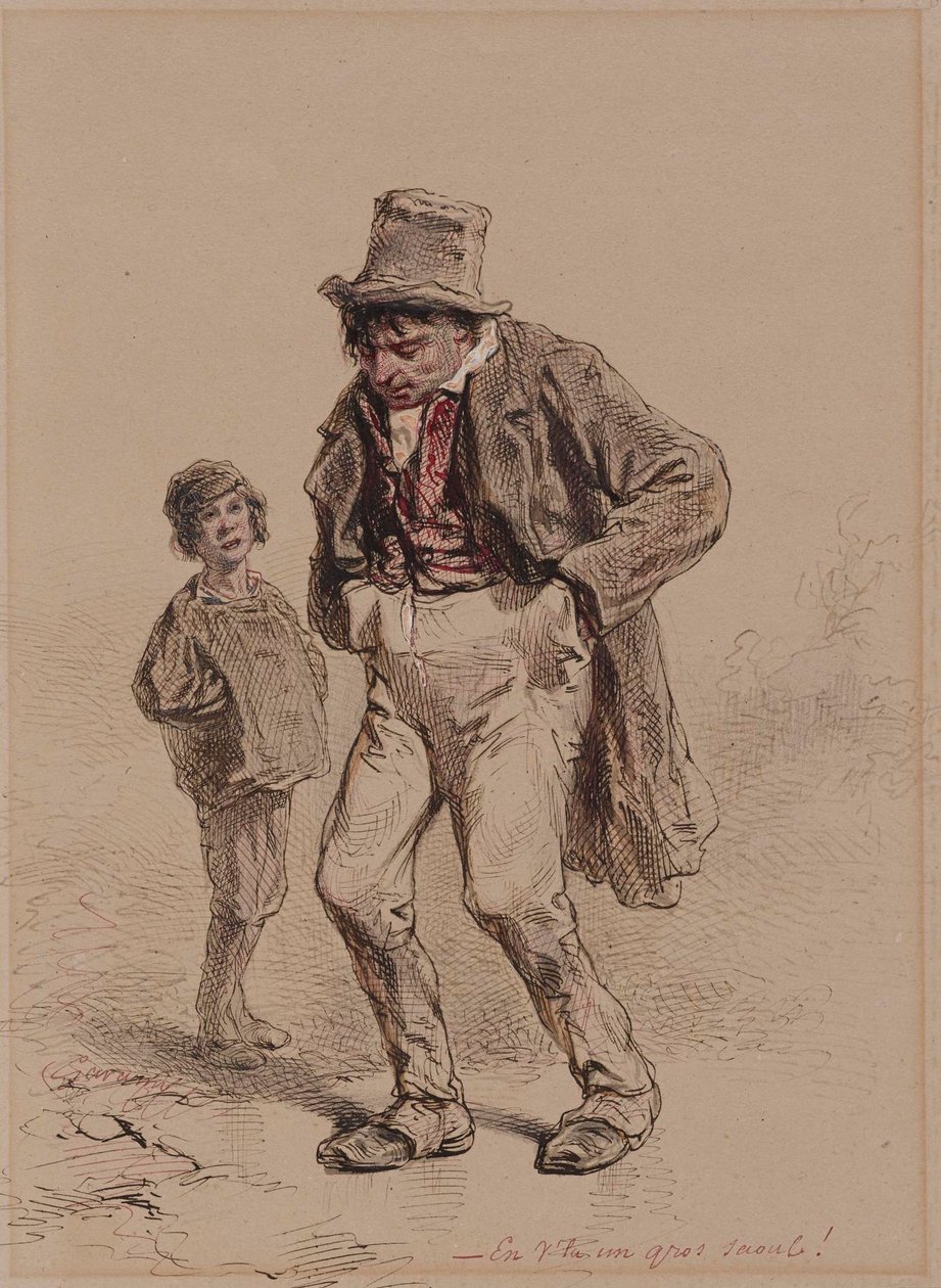 Hombre y niño ebrios de Paul Gavarni