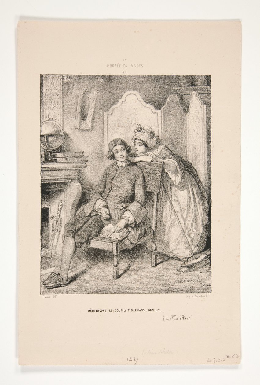 Jean-Jacques y la señorita Merceret de Paul Gavarni