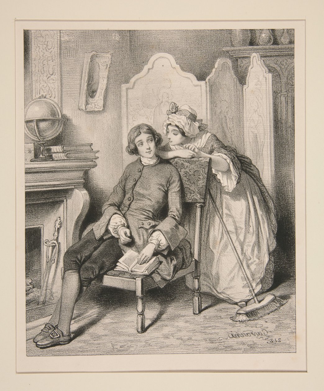 Jean-Jacques y la señorita Merceret de Paul Gavarni