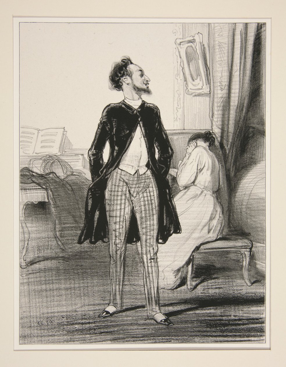 El marido cantante. de Paul Gavarni