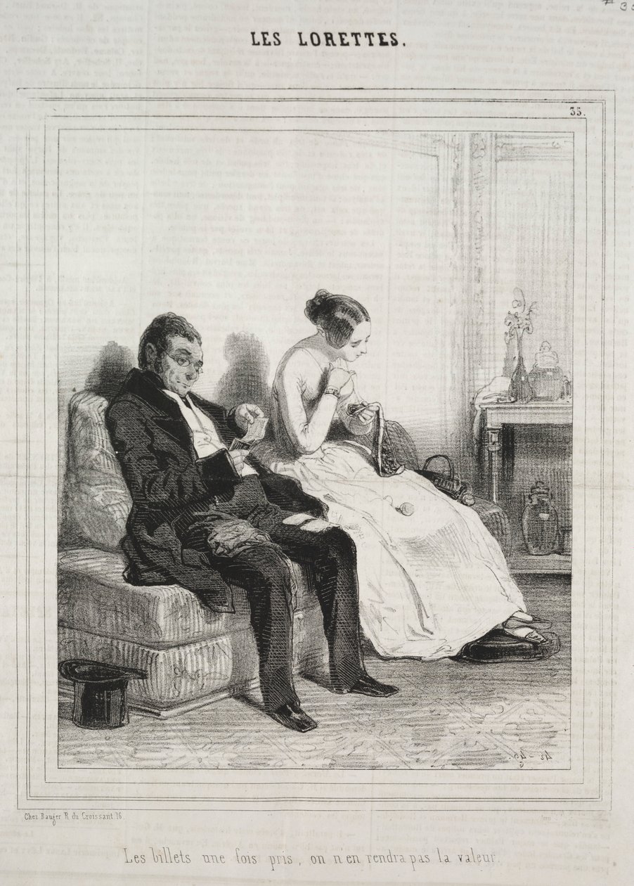 Les Lorettes, 1842 de Paul Gavarni