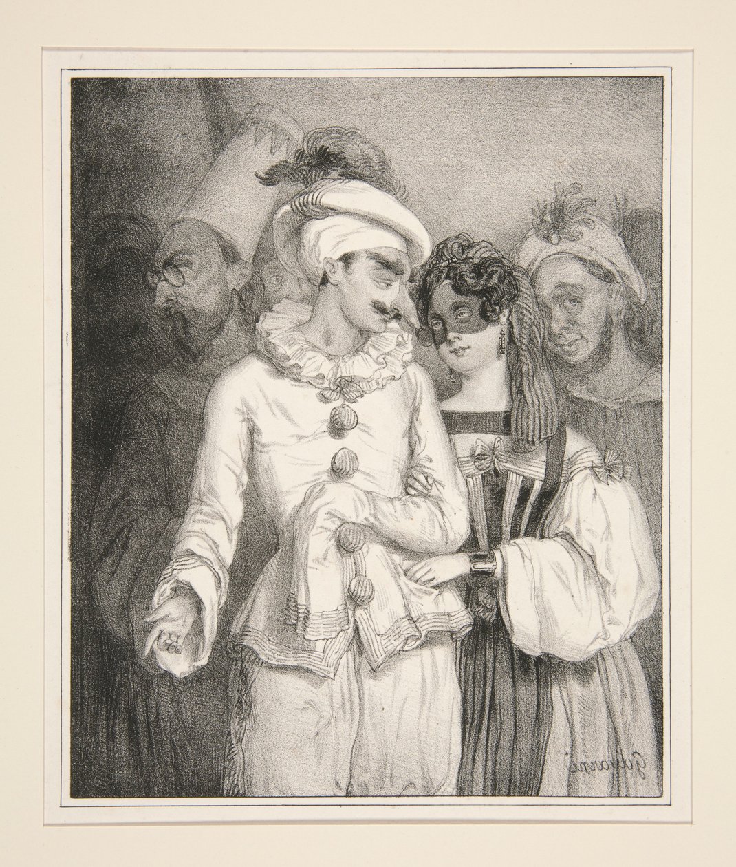 «MASCARADA», basada en una acuarela propiedad del autor. de Paul Gavarni