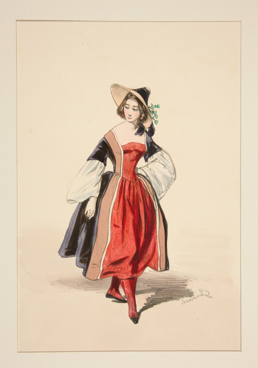 Mujer de montaña. Sombrero de paja. ... de Paul Gavarni