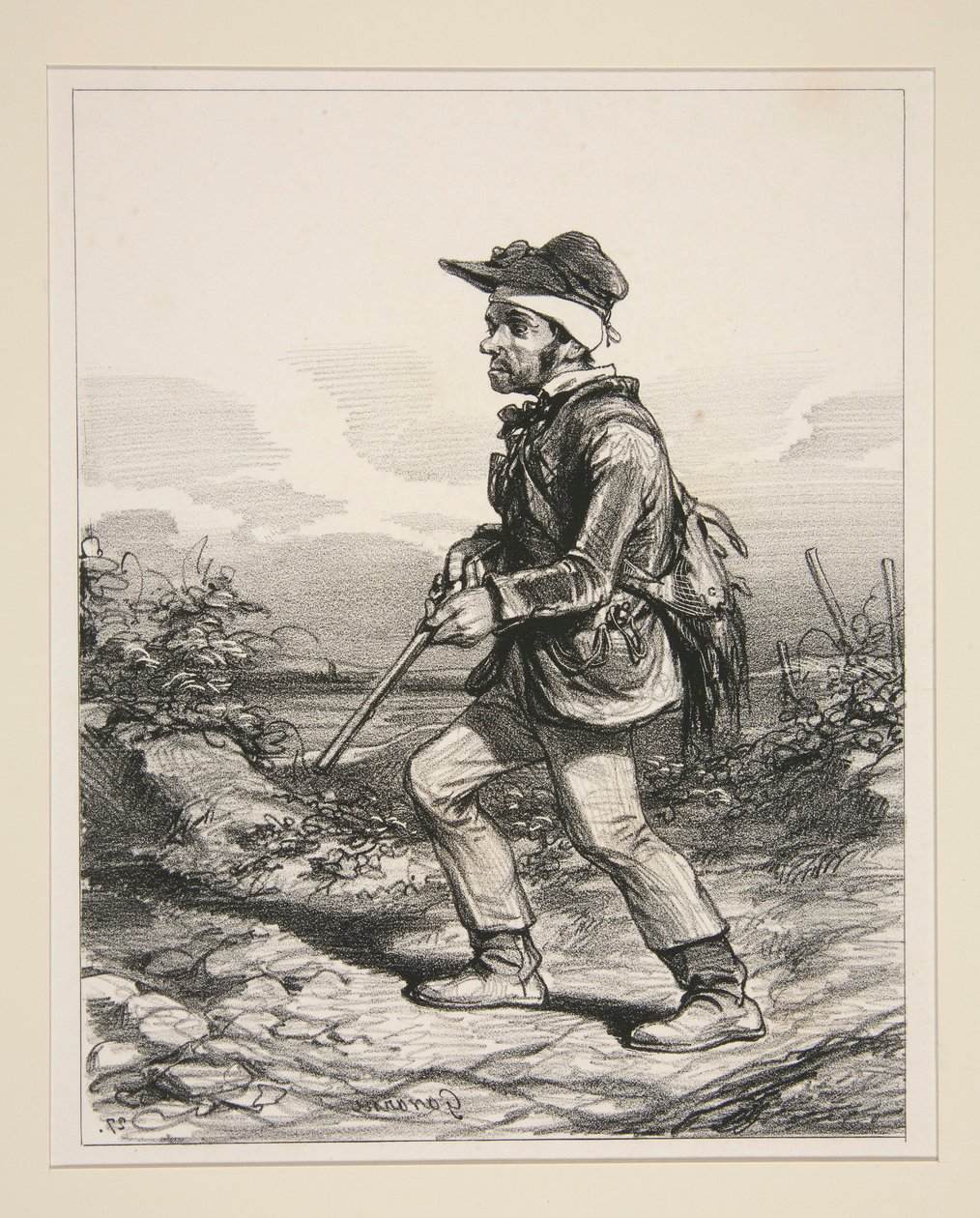 Sr. Gontard, / (de Clos-Gorju), / Gran propietario, votante elegible, / a la caza de l de Paul Gavarni