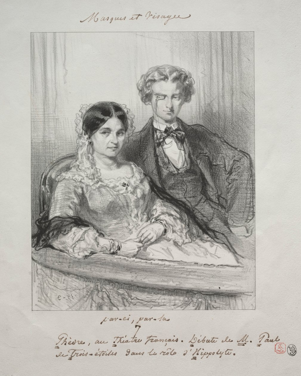 Masques et visages: Paric, par-la: Phèdre au Théâtre-Français..., 1857-1858 de Paul Gavarni