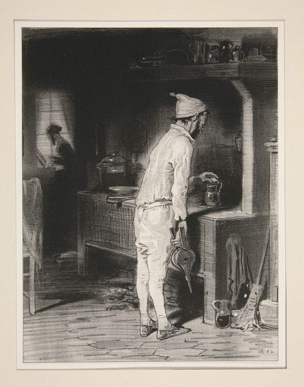 El señor en la cocina, la señora al piano. de Paul Gavarni