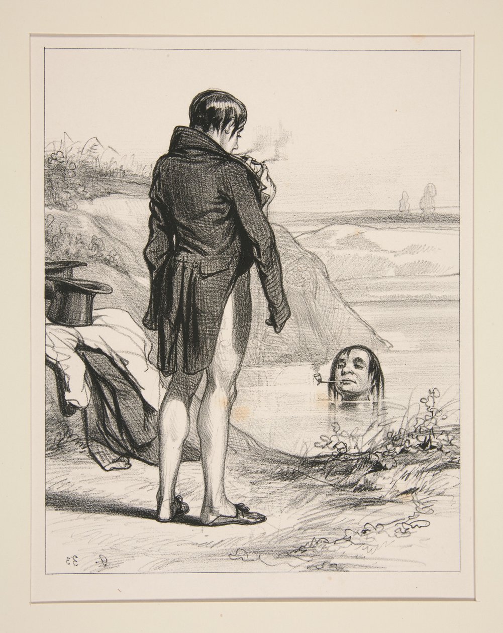 El Sr. JACQUES SCHWERDTFEGER, empleado de una funeraria... de Paul Gavarni