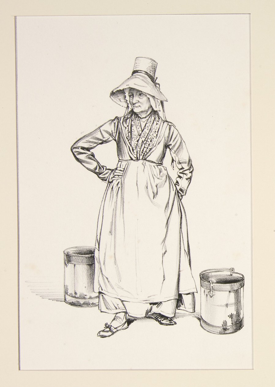 PORTADORA DE AGUA. (Mujer del agua de Auvernia (sic). de Paul Gavarni