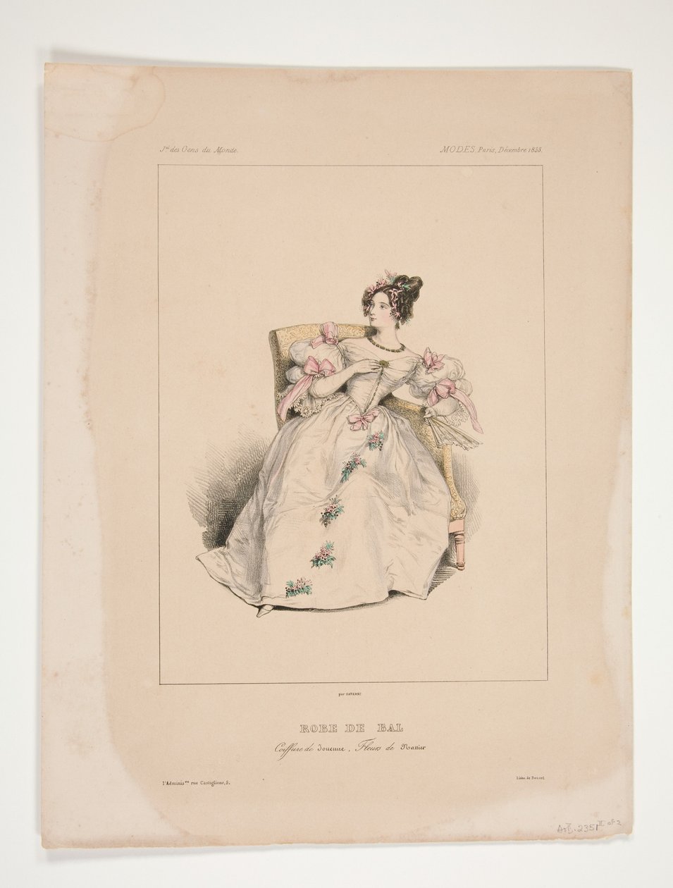 Vestido de baile. Peinado Jouenne, flores de Nattier. de Paul Gavarni