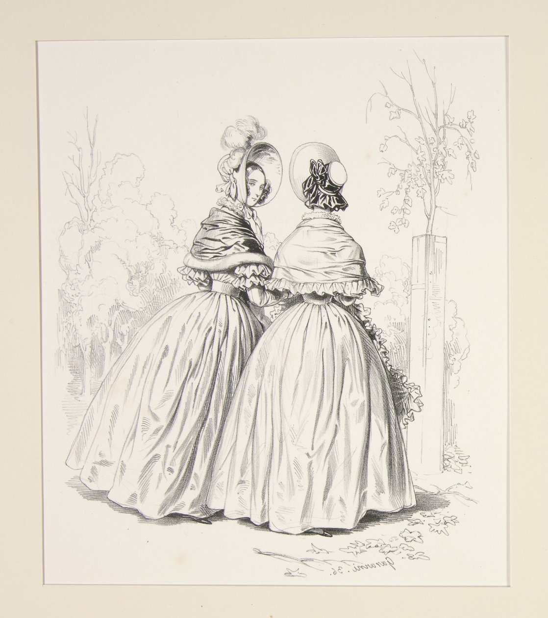 Vestido de popelina de Irlanda y levantina satinada... de Paul Gavarni