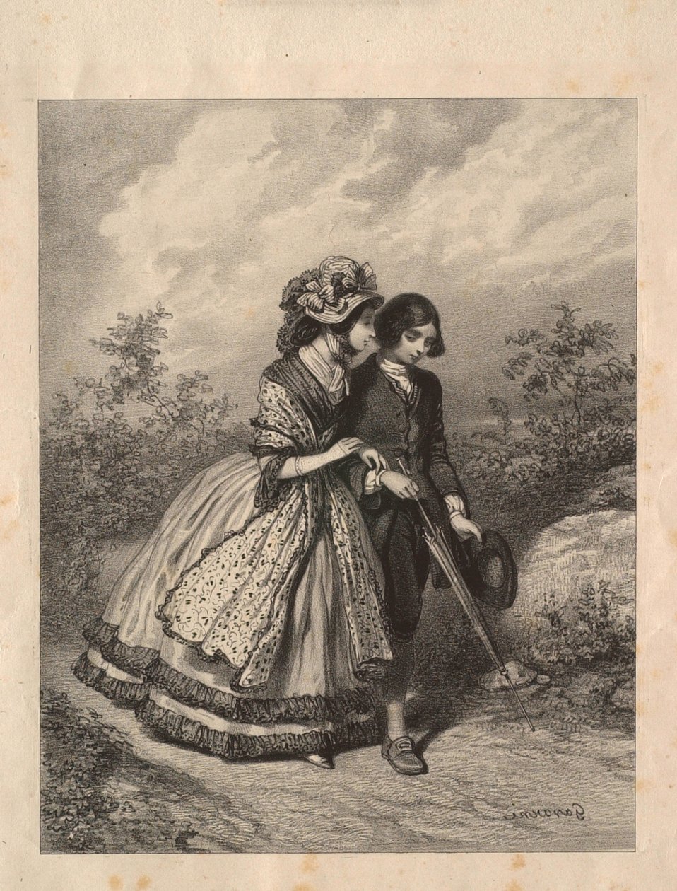 Rousseau y Madame de Larnage de Paul Gavarni