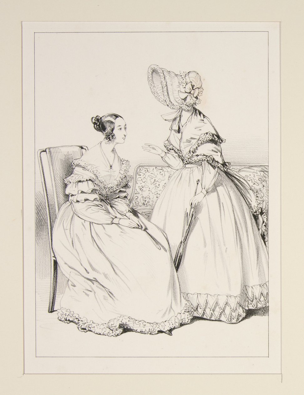 SEPTIEMBRE DE 1838. Vestido de muselina adornado con volantes de encaje; ... de Paul Gavarni
