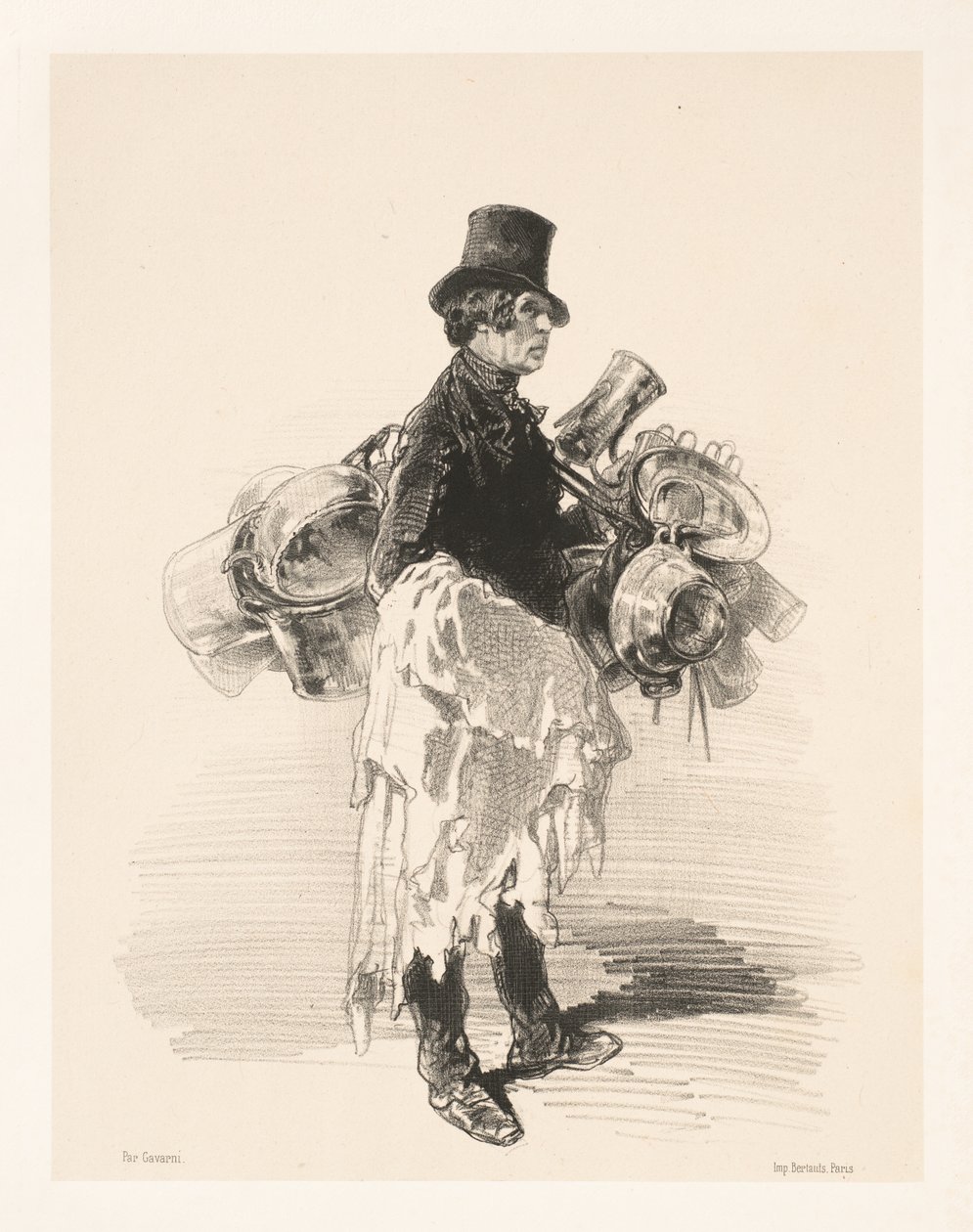 Vendedor de cacerolas (Marchand de casseroles) de Paul Gavarni