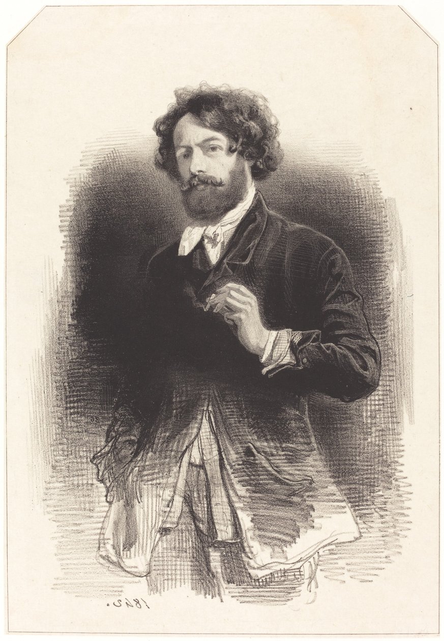 Autorretrato con un cigarrillo de Paul Gavarni