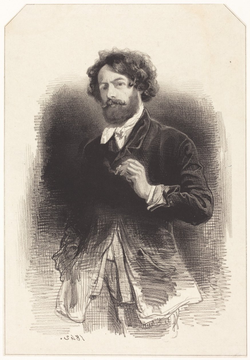 Autorretrato con un cigarrillo de Paul Gavarni