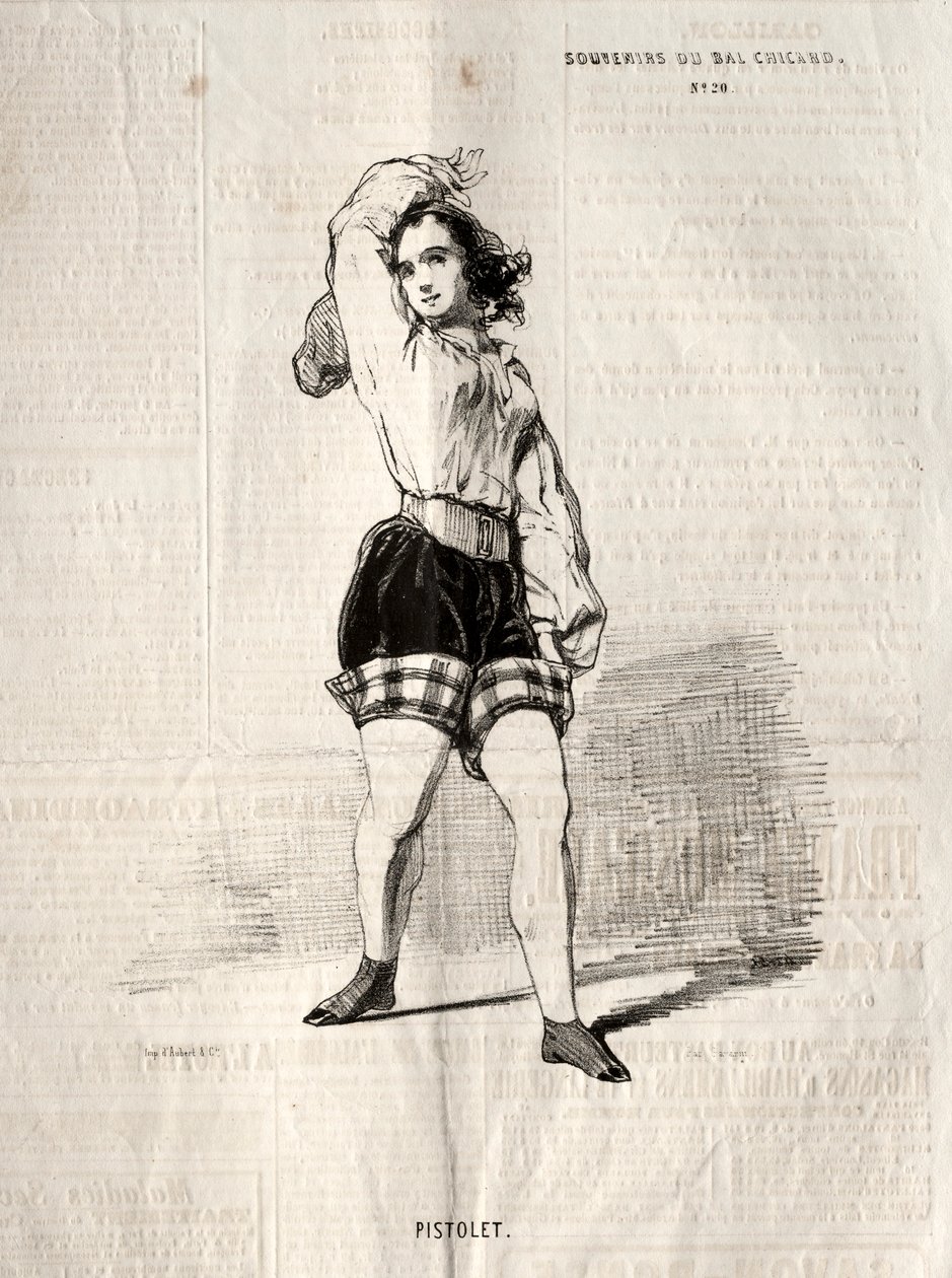 Souvenirs del Bal Chicard: Pistolet, 1843 de Paul Gavarni