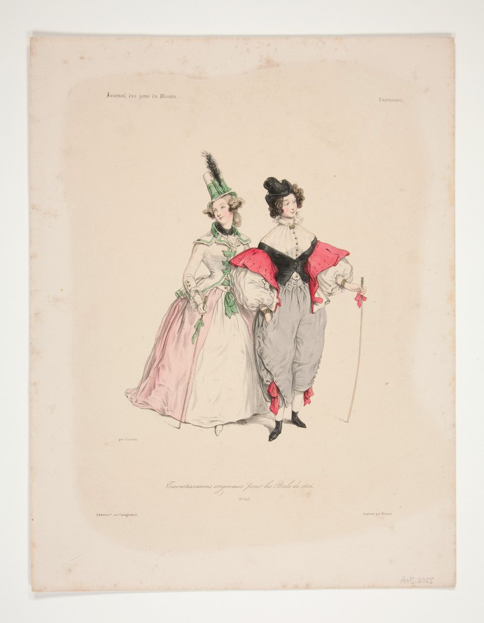 Disfraces originales para los bailes de 1834. N.os 2 y 3. de Paul Gavarni