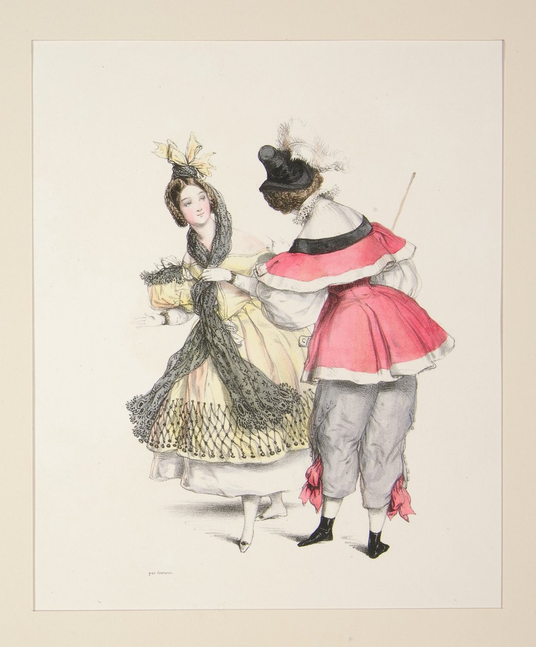TRAVESTIMIENTOS ORIGINALES para los bailes de 1834. Números 3 y 4. de Paul Gavarni
