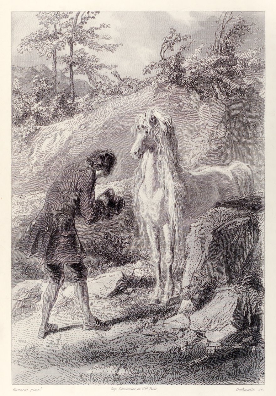 El caballo se detuvo y me miró, de la edición francesa de Los viajes de Gulliver de Jonathan Swift de Paul Gavarni