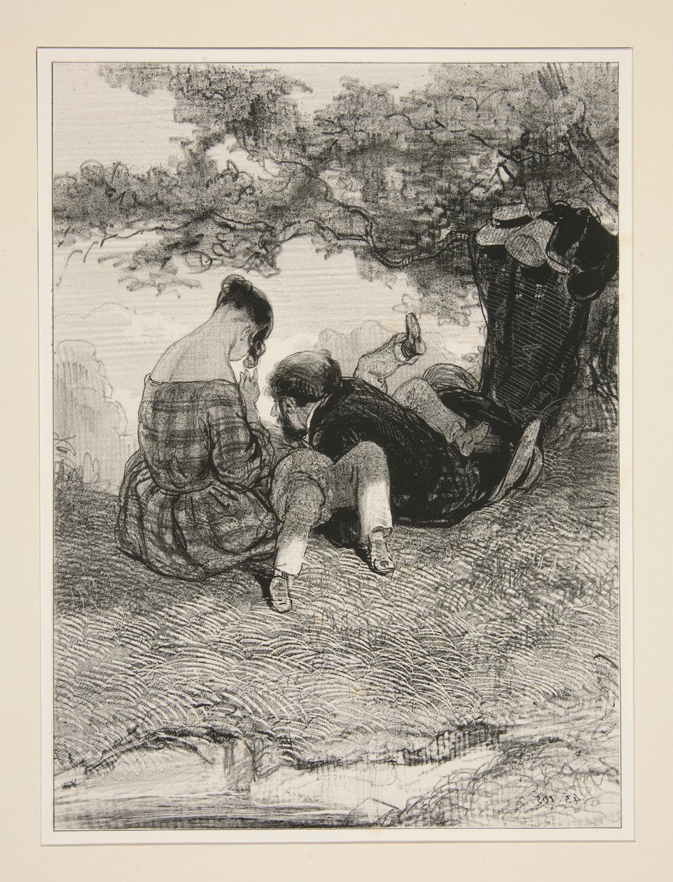 Un nido en el bosque. de Paul Gavarni