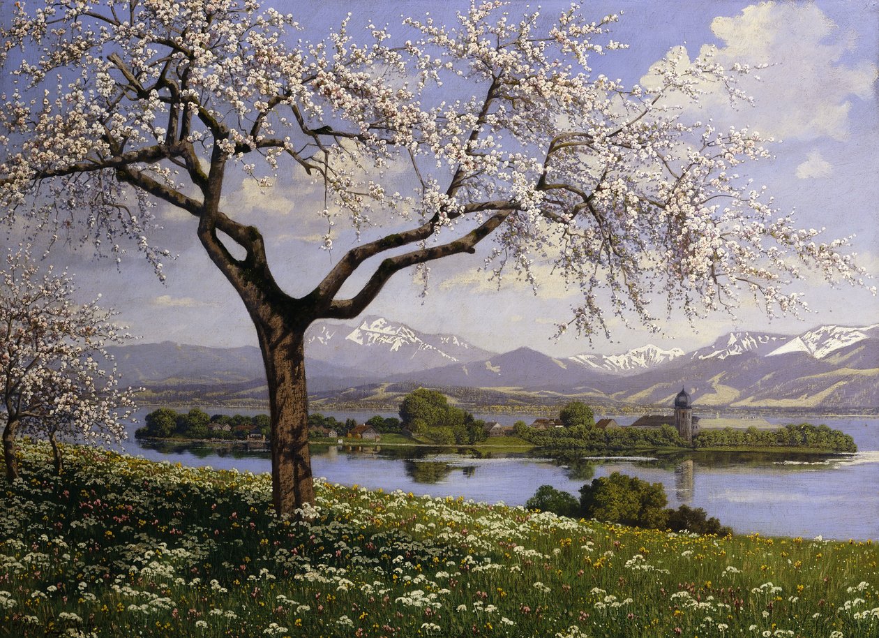 Un paisaje lacustre bávaro en primavera de Paul Graf