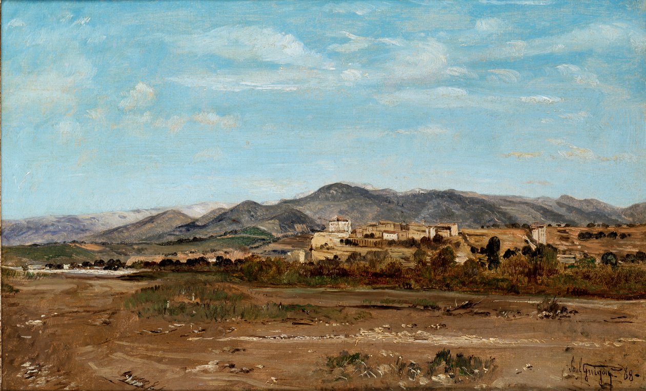 Pueblo de Lauris, en Vaucluse a orillas del río Durance, 1868 de Paul Guigou