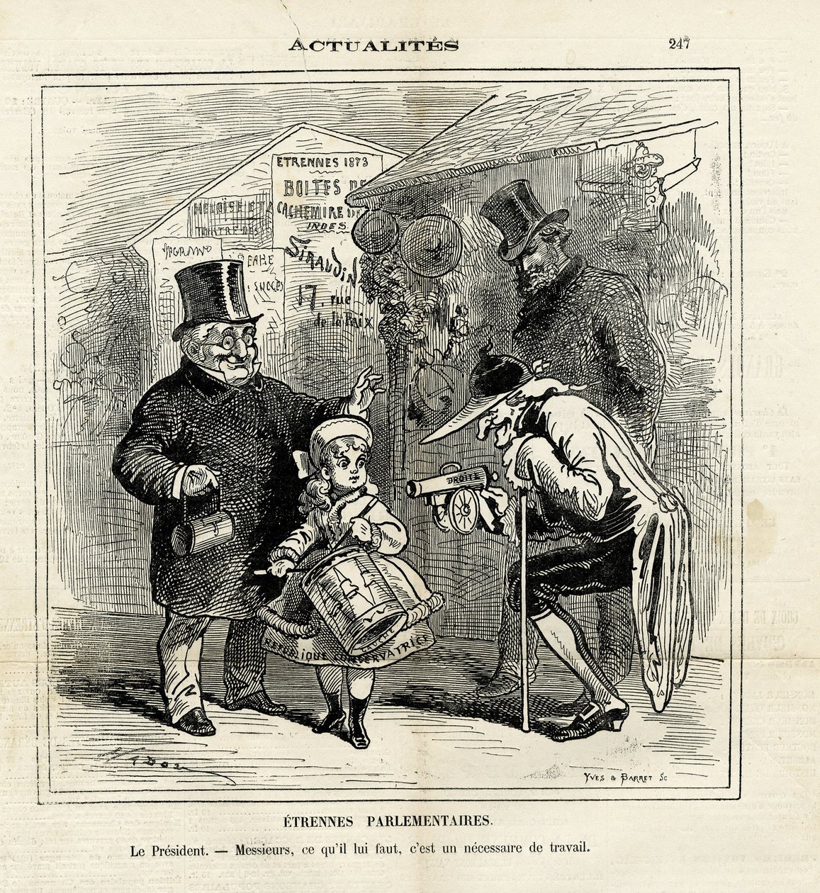 Ilustración de Hadol (1835-1875) en Le Charivari de Paul Hadol